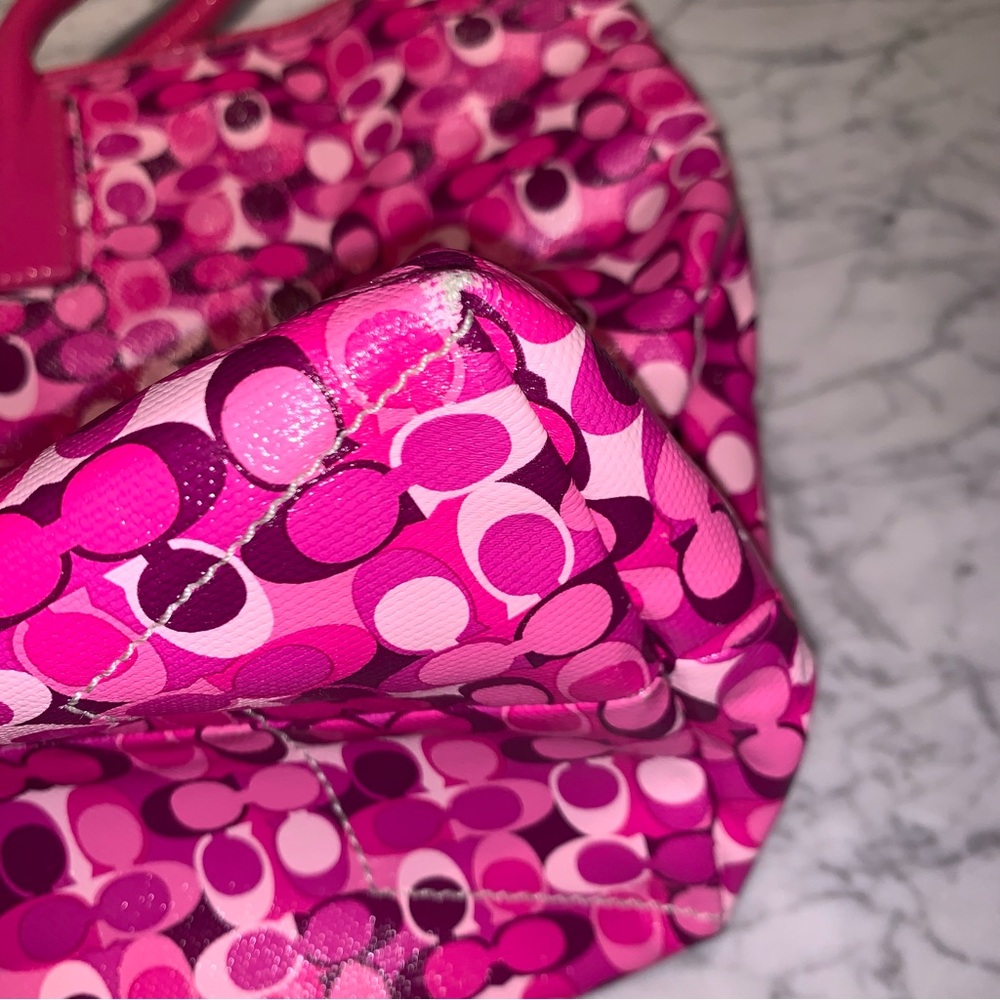 💕COACH POPPY TOTE💕BEAUTIFUL BRIGHT HANDBAG💕SUPER CLEAN!! - Picture 9 of 13